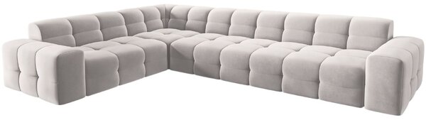 Micadoni Sametová rohová pohovka Kendal 332 cm, levá