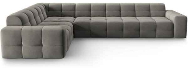 -25 % Dny MOMENTI– Micadoni Sametová rohová pohovka Kendal 332 cm, levá