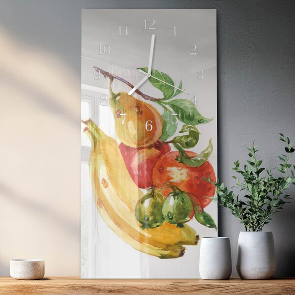 Skleněné hodiny vertikální Ovoce zsppb-30x60-00090707