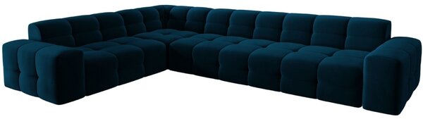 Micadoni Sametová rohová pohovka Kendal 332 cm, levá