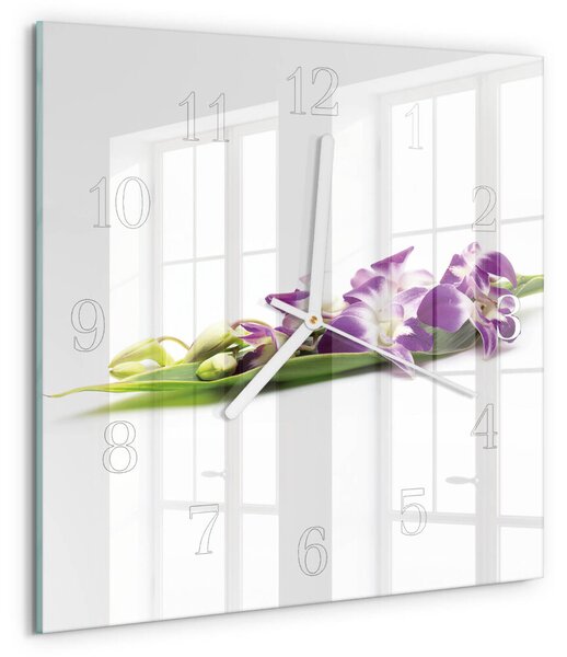 Skleněné hodiny Květiny zskb-30x30-00085512
