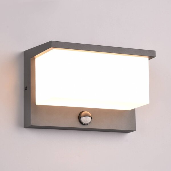 Trio Lighting Venkovní nástěnné svítidlo LED Nestos, senzor pohybu, IP54, Černá, Hliník, Moderní