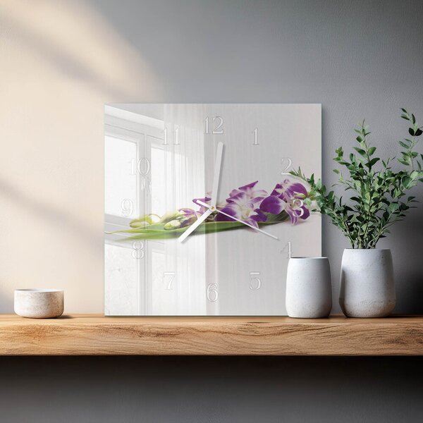 Skleněné hodiny Květiny zskb-30x30-00085512