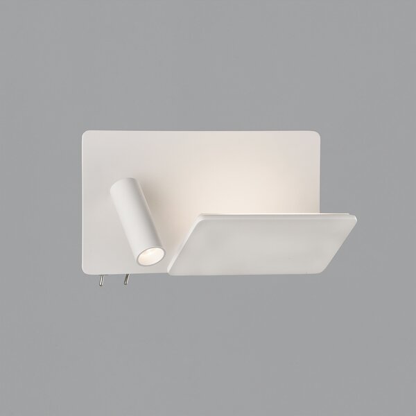ACB Iluminacion Nástěnné LED svítidlo LAIKA levé, š. 24 cm, 4W + 3W, CRI90, 2x vstup USB/USBC Barva: Nikl