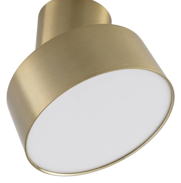 Lindby LED reflektor Nivoria, Ø 14 cm, zlatá barva, otočný, Mosaz / zlato, Obývací pokoj / jídelna, Hliník, Moderní