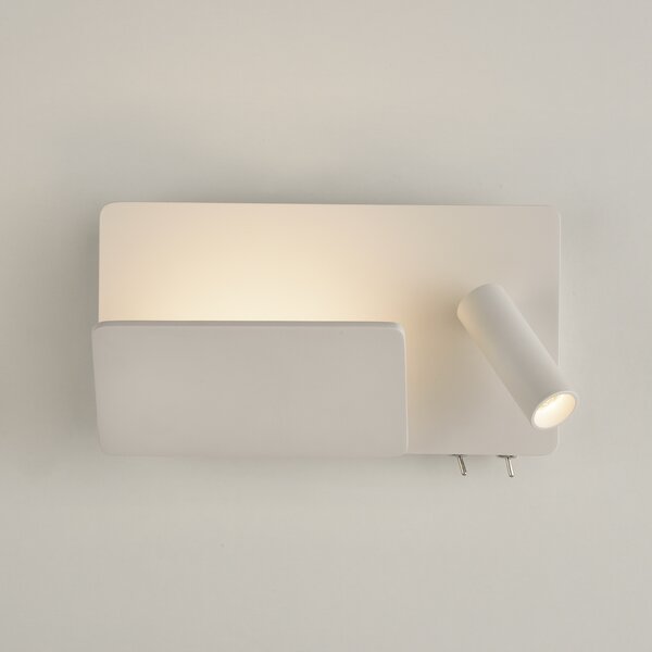 ACB Iluminacion Nástěnné LED svítidlo LAIKA pravé, š. 24 cm, 4W + 3W, CRI90, 2x vstup USB/USBC Barva: Nikl