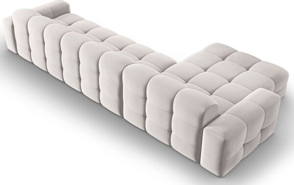 Micadoni Sametová rohová pohovka Kendal 357 cm, levá