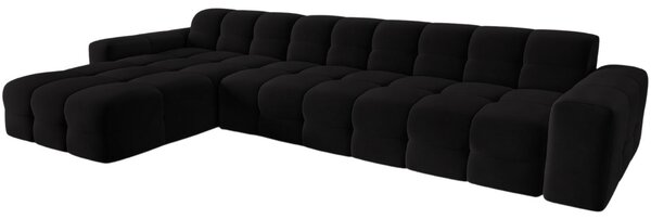 Micadoni Sametová rohová pohovka Kendal 357 cm, levá