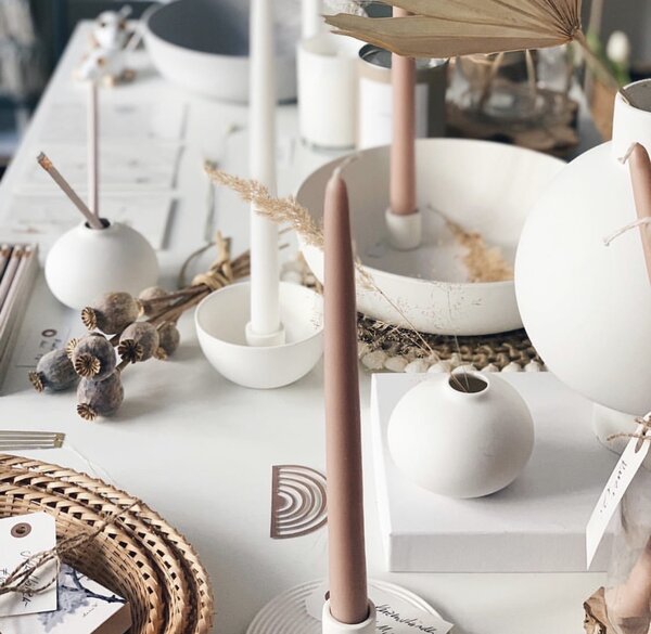 Storefactory Scandinavia Keramický svícen Lidatorp M - Beige SF116