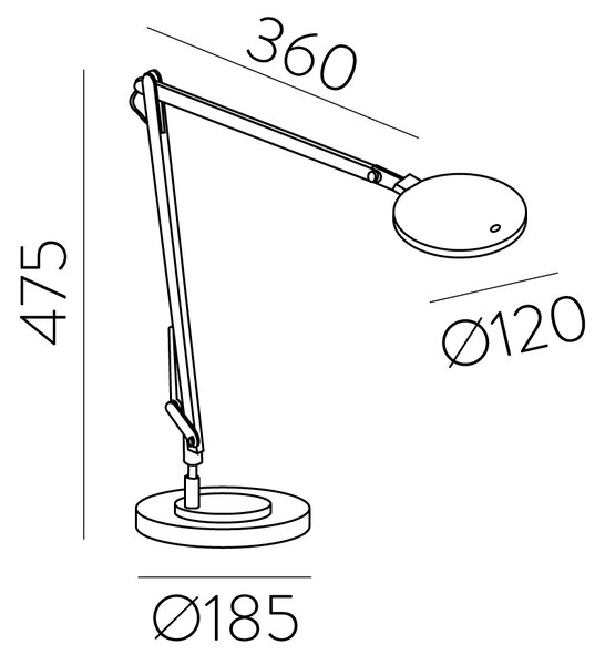 ACB Iluminacion Stolní LED lampa LUXA, v. 48 cm, 11W, CRI90
