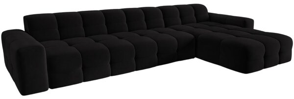 Micadoni Sametová rohová pohovka Kendal 357 cm, pravá