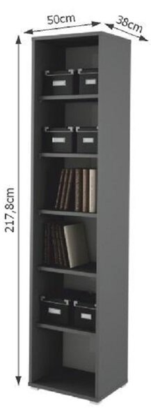 HezkýNábytek.cz Regál Hamila NEW TYP 02 (grafit). 1028754