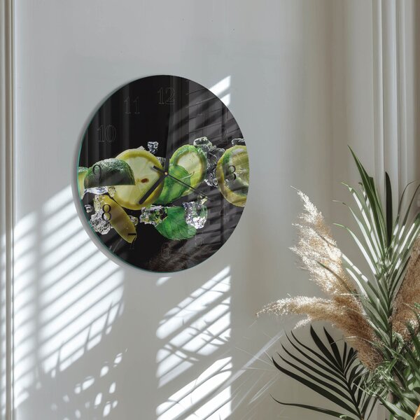 Skleněné nástěnné hodiny Citron a limetka zsoc-fi30-00179892