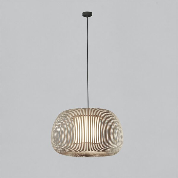 ACB Iluminacion Zavěsné svítidlo MIRTA, ⌀ 45 cm, 1xE27 15W Barva: Bílá, Barva montury: Černá
