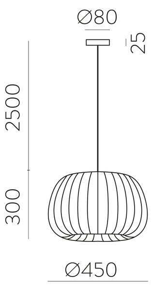 ACB Iluminacion Zavěsné svítidlo MIRTA, ⌀ 45 cm, 1xE27 15W Barva: Bílá, Barva montury: Černá
