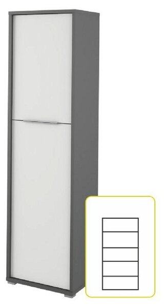 Skříň Hamila NEW TYP 08 (grafit + bílá)