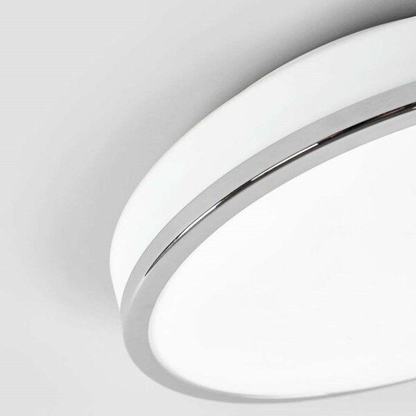 Lindby - Lyss Round LED Stropní Lampa IP44 Ø28 Chrome - Lampemesteren