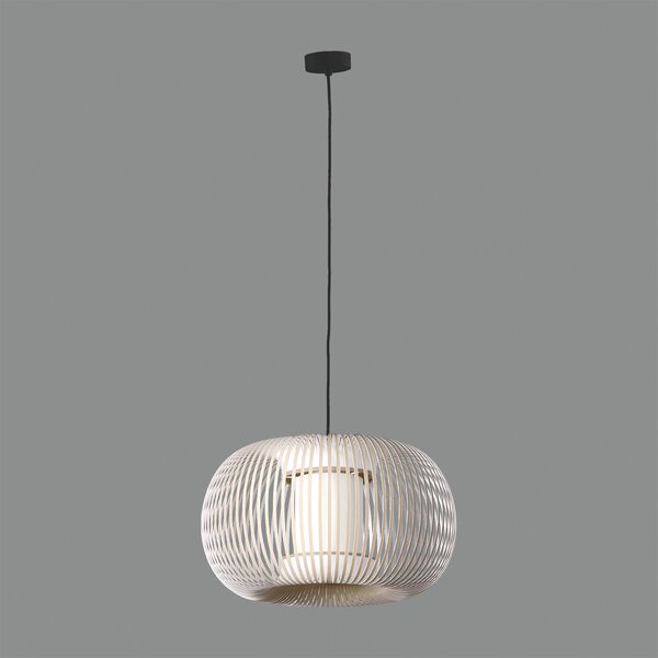 ACB Iluminacion Zavěsné svítidlo MIRTA, ⌀ 38 cm, 1xE27 15W Barva: Stone, Barva montury: Černá