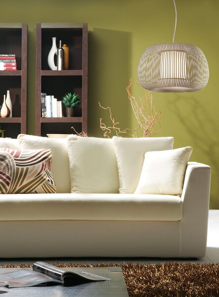 ACB Iluminacion Zavěsné svítidlo MIRTA, ⌀ 38 cm, 1xE27 15W Barva: Stone, Barva montury: Černá