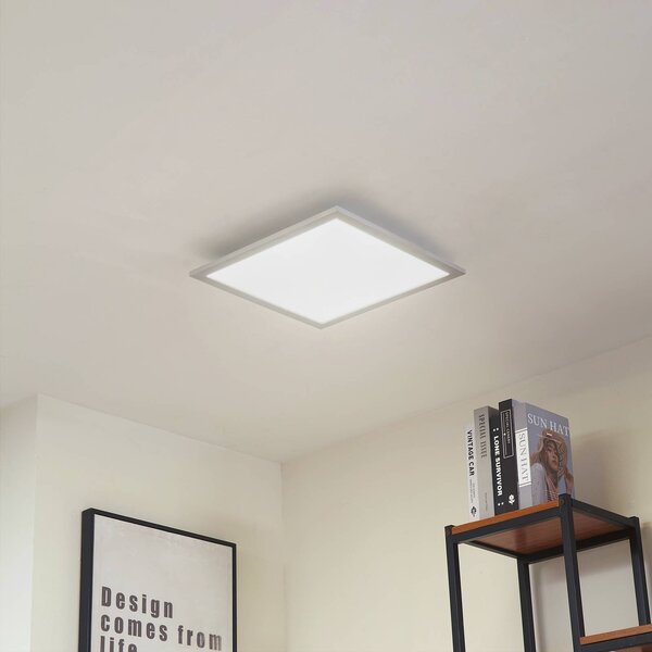 Arcchio LED panel Lyndra, 40 cm, stříbrný, hliník, stmívatelný,, stmívatelný, Hliník / šedá / zinek, Obývací pokoj / jídelna, Hliník, Moderní