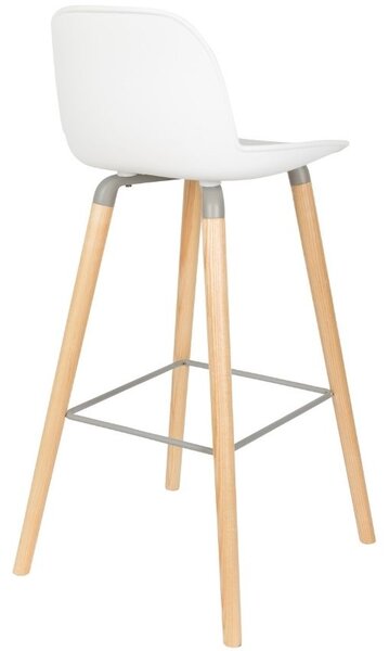 Bílá plastová barová židle ZUIVER ALBERT KUIP 75 cm