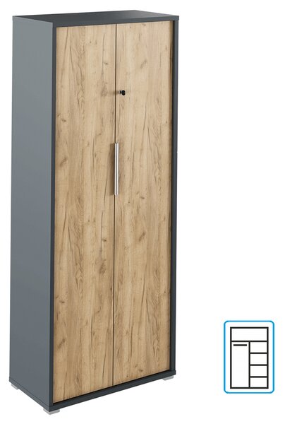 Kancelárska skříň se zámkem Hamila NEW TYP 31 (grafit + dub artisan)