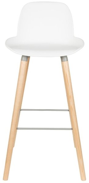 Bílá plastová barová židle ZUIVER ALBERT KUIP 75 cm