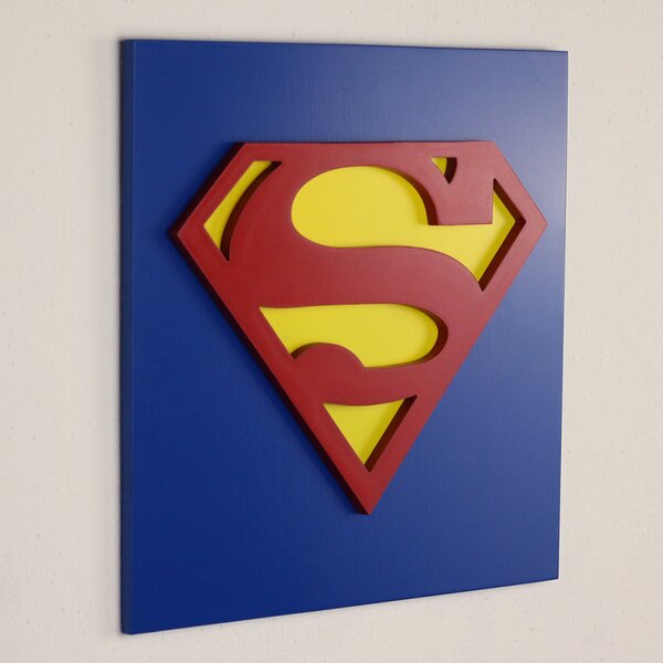 3D Dřevěná dekorace symbol Supermana (30 x 30 cm) - Kvalitní samolepky.cz