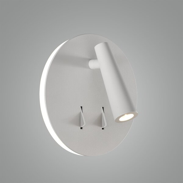 ACB Iluminacion Nástěnné LED svítidlo PANAU, ⌀ 15 cm, 6W + 3W, CRI90 Barva: Bílá