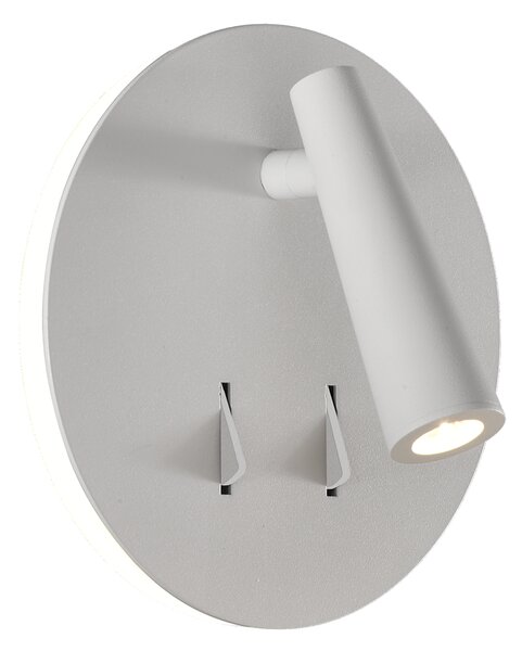 ACB Iluminacion Nástěnné LED svítidlo PANAU, ⌀ 15 cm, 6W + 3W, CRI90 Barva: Bílá