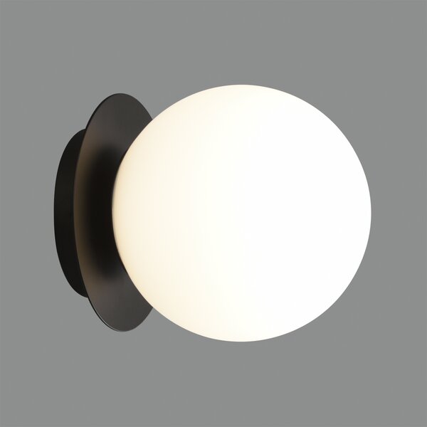 ACB Iluminacion Nástěnné LED svítidlo PARMA, ⌀ 15 cm, 1xE27 15W, IP44 Barva: Černá