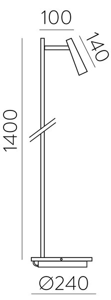 ACB Iluminacion Stojací LED lampa PANAU, v. 140 cm, 8W + 3W, CRI90 Barva: Bílá