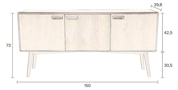 -25 % Dny MOMENTI– Hnědá komoda DUTCHBONE Juju High 150 x 40 cm