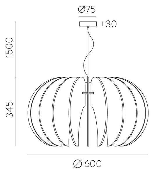 ACB Iluminacion Závěsné svítidlo ROSA DEL DESIERTO, ⌀ 60 cm, 1xE27 15W
