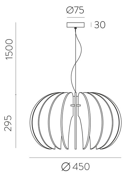 ACB Iluminacion Závěsné svítidlo ROSA DEL DESIERTO, ⌀ 45 cm, 1xE27 15W