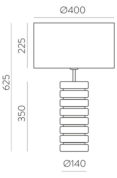 ACB Iluminacion Stolní LED Lampa SHARM, v. 62 cm, 1xE27 15W