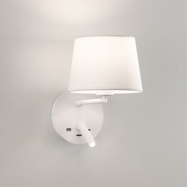 ACB Iluminacion Nástěnné LED svítidlo STILO, 3W + 1xE27 15W, CRI90, 2x vstup USB/USBC Barva: Černá