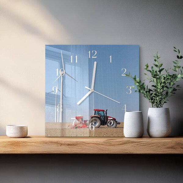Skleněné hodiny Traktorové pole zskb-30x30-00085502