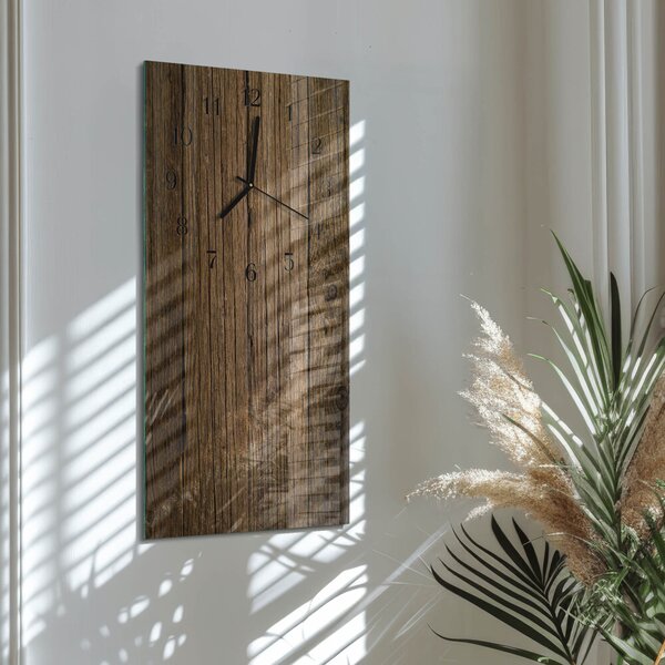 Skleněné hodiny vertikální Dřevo zsppc-30x60-00183187