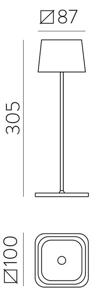 ACB Iluminacion Stolní LED lampa STROLL, v. 30 cm, 3W, CRI90, IP65, 2700-4000K Barva: Černá