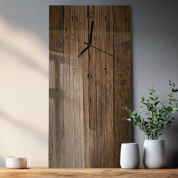 Skleněné hodiny vertikální Dřevo zsppc-30x60-00183187