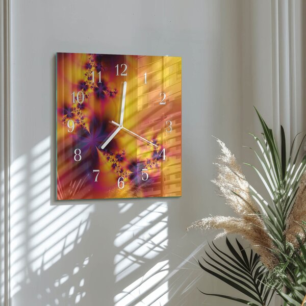 Skleněné hodiny Květiny zskb-30x30-00079285