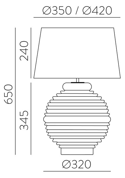 ACB Iluminacion Stolní LED lampa TARIFA, v. 65 cm, 1xE27 15W