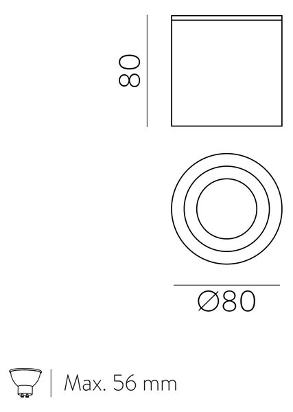 ACB Iluminacion Stropní LED svítidlo VANDUO, ⌀ 8 cm, 1xGU10 8W, IP65 Barva: Chrom