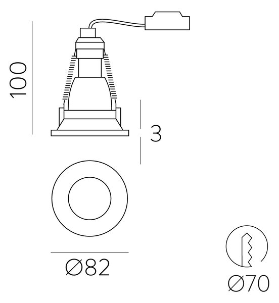 ACB Iluminacion Zapuštěné svítidlo WINKA, ⌀ 8 cm, 1xGU10 8W Barva: Černá