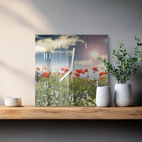 Skleněné hodiny Louka zskb-30x30-00086966