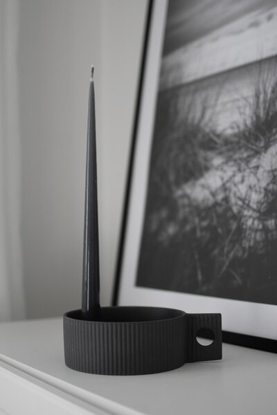 Storefactory Scandinavia Keramický svícen Lidaby Small - Dark Grey SF263