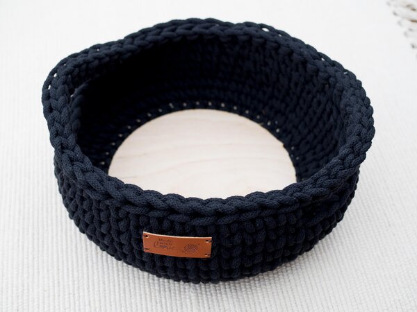 Veselte Košík kulatý 21 x 10 cm s uchy BLACK
