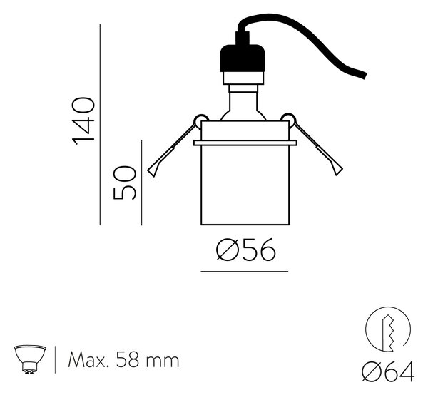 ACB Iluminacion Zapuštěné LED svítidlo ZOOM, v. 5 cm, 1xGU10 8W Barva: Bílá