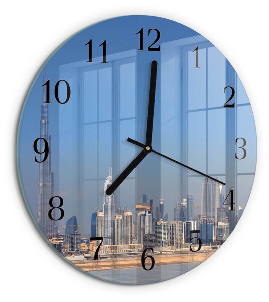 Skleněné nástěnné hodiny Dubajský horizont zsoc-fi30-00173447